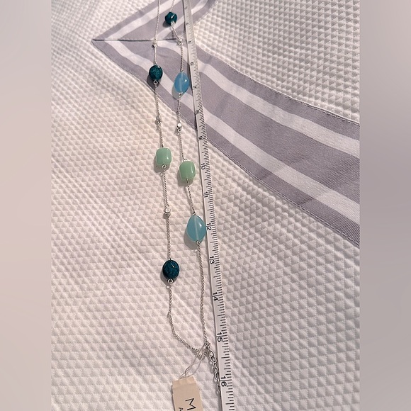 MONET Double Stranded Beaded Necklace with Silver Toned Chain - Picture 10 of 12